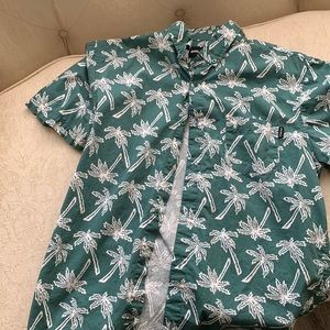 palm tree green button up